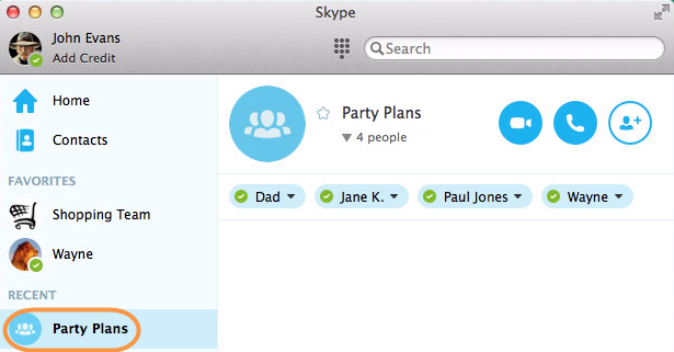 skype for business mac create group